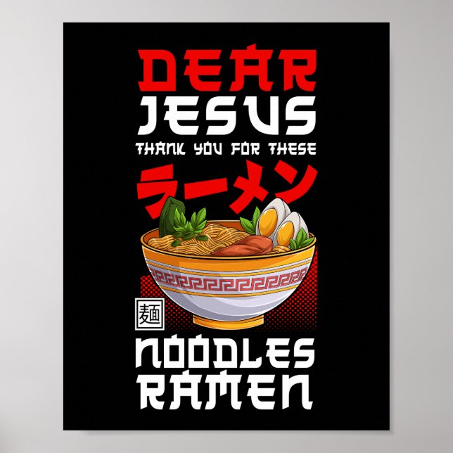 Poster Ramen Noodle Querido Jesus Obrigado Por Isso (Frente)