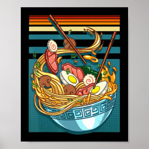 Poster Ramen Style Vintage Anime Comida Japonês Dons Girl