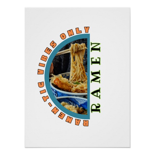 Póster Ramen-tic Vibes Only – Ramen Bowl Noodle Art Tee (Frente)