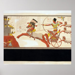 Póster Ramesses II (1279-13 BC) na batalha de Kadesh,