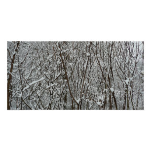 Póster Ramificações cobertas por neve Abstrato de inverno