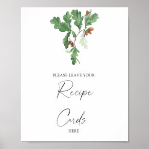 Poster Ramo de bolota - Seu cartão de receita aqui