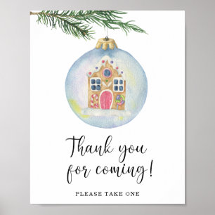 Poster Ramo de inverno - Obrigada por vir