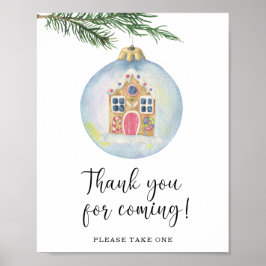 Poster Ramo de inverno - Obrigado por vir