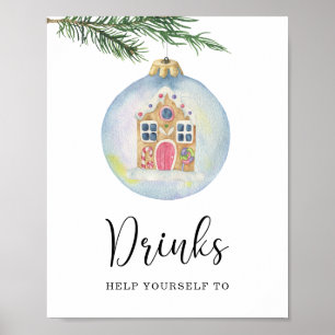 Poster Ramo de inverno perene - Bebidas 