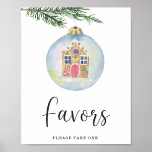Poster Ramo de inverno sempre verde - Favors