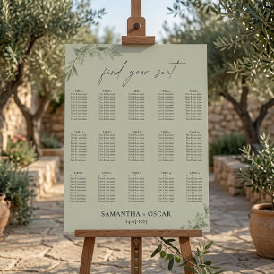 Poster Ramo de Oliveira Elegante Casamento Verde