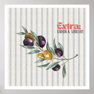 Poster Ramo de Oliveira Mediterrâneo Vibrante Extra Virge