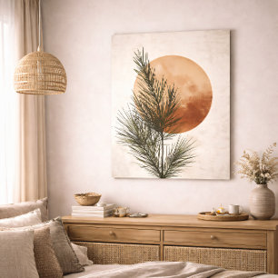 Poster Ramo de Pinheiro Botânico Neutro Minimalista Natur