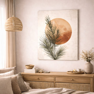 Poster Ramo de Pinheiro Botânico Neutro Minimalista Natur