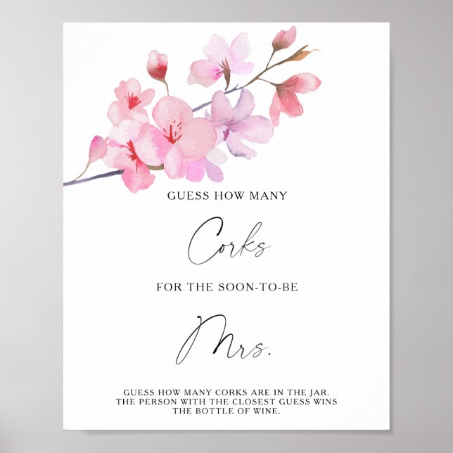 Poster Ramo Sakura - Adivinhe Quantas Rolhas (Frente)