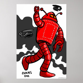 Poster Rampaging Red Robot