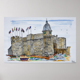 Póster Ramparts e Porta de Concarneau  Brittany, França
