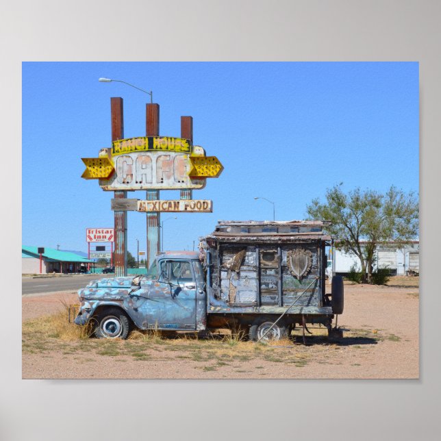 Poster Ranar House Café Truck, Tucumcari, Novo México (Frente)