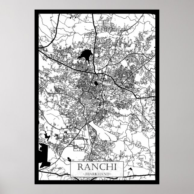 Poster Ranchi Jharkhand City Map (Frente)