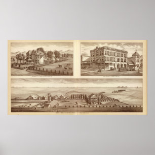 Poster Ranchos de Harrell, banco, Visalia, Cal