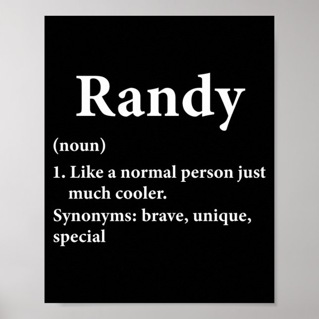 Poster Randy Name Definition Funny D  (Frente)