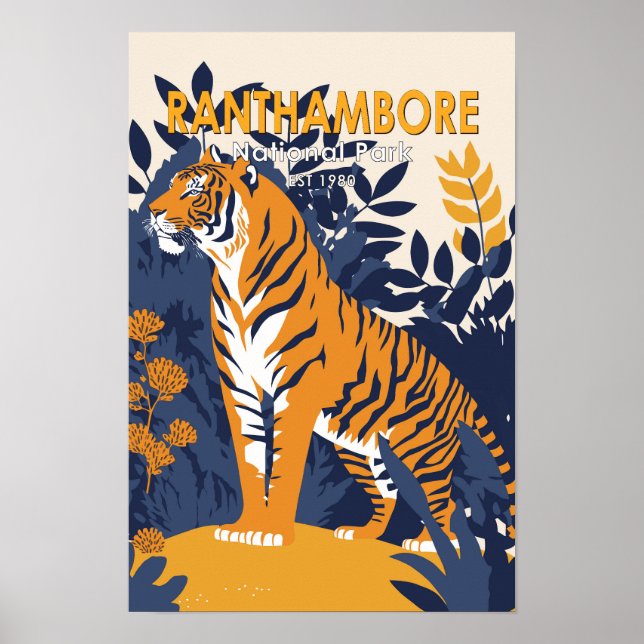 Poster Ranthambore National Park India Vintage (Frente)