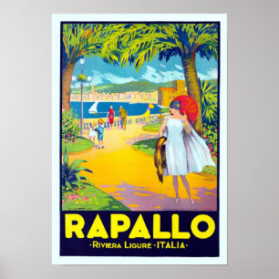 Poster Rapallo Itália viagens vintage