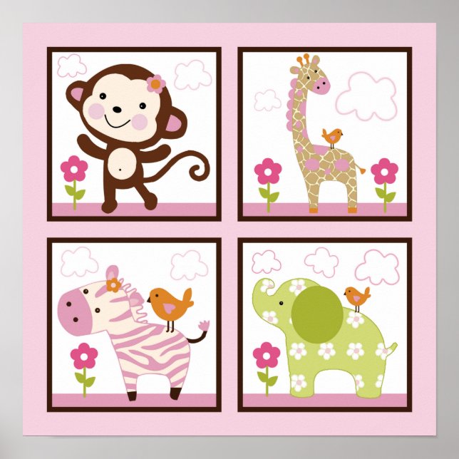 Póster Rapariga/Animais Poster/Impressão de Parede (Frente)