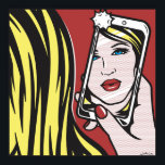 Póster Rapariga com câmara<br><div class="desc">Uma linda menina loira se posou para a câmera enquanto ela tira uma selfie com seu celular. Uma versão moderna de Roy Lichtensteins 'Classic Girl In Mirror'. Para mais pop de arte original e pintada à mão visite o meu site - www.jamieleeart.com</div>