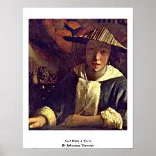 Poster Rapariga Com Flauta Por Johannes Vermeer