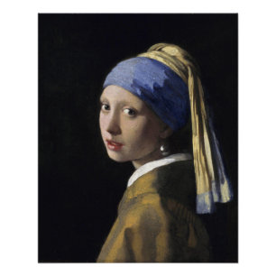 Póster Rapariga com Pérola a ouvir Johannes Vermeer Glos