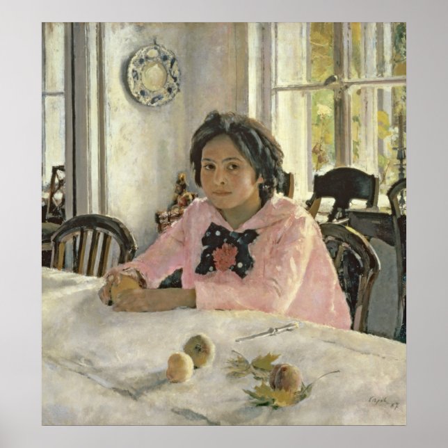 Poster Rapariga com pêssegos, 1887 (Frente)
