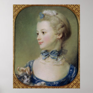 Poster Rapariga com um gato