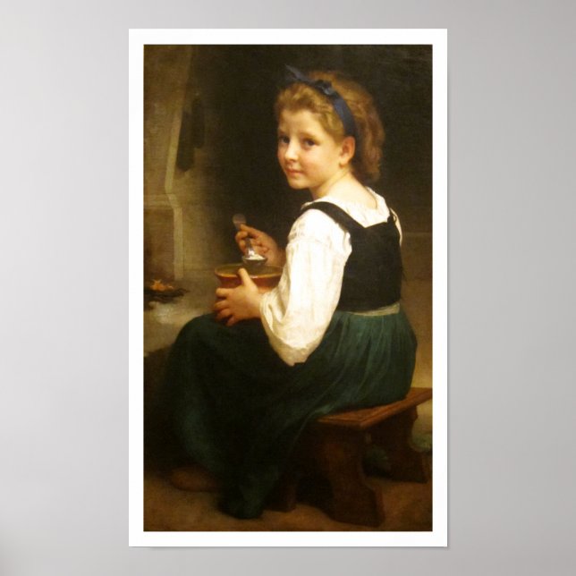 Póster Rapariga Comendo Porridge, William-Adolphe Bouguer (Frente)