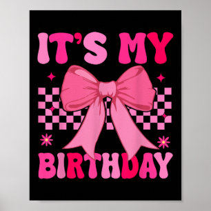 Poster Rapariga de aniversário Rosa Coquette Aestética Ar