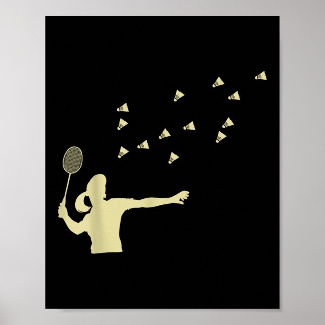 Poster Rapariga de Badminton Shuttle Mulher Shuttle Racke (Frente)
