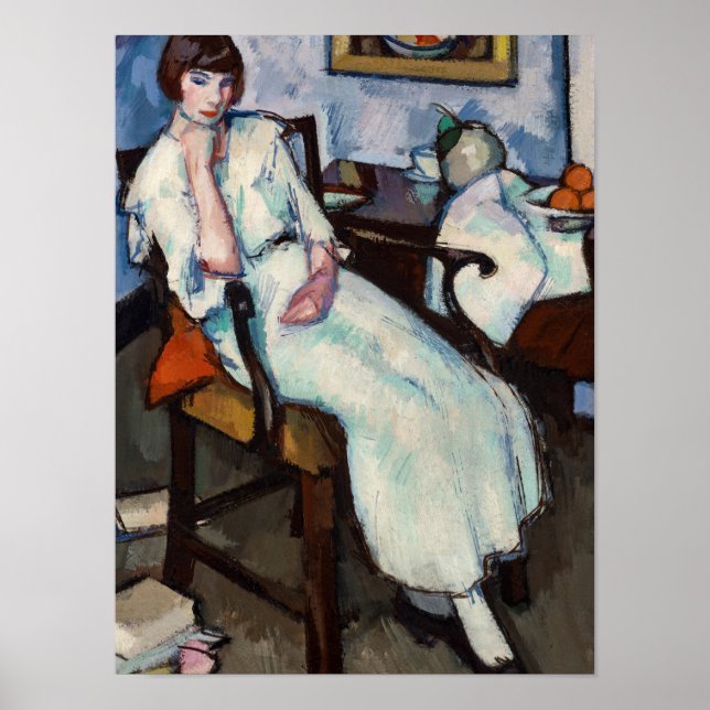 Poster Rapariga de Branco, 1920, por Samuel John Peploe (Frente)