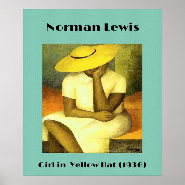 Poster Rapariga de chapéu amarelo de Norman Lewis (1936) (Frente)