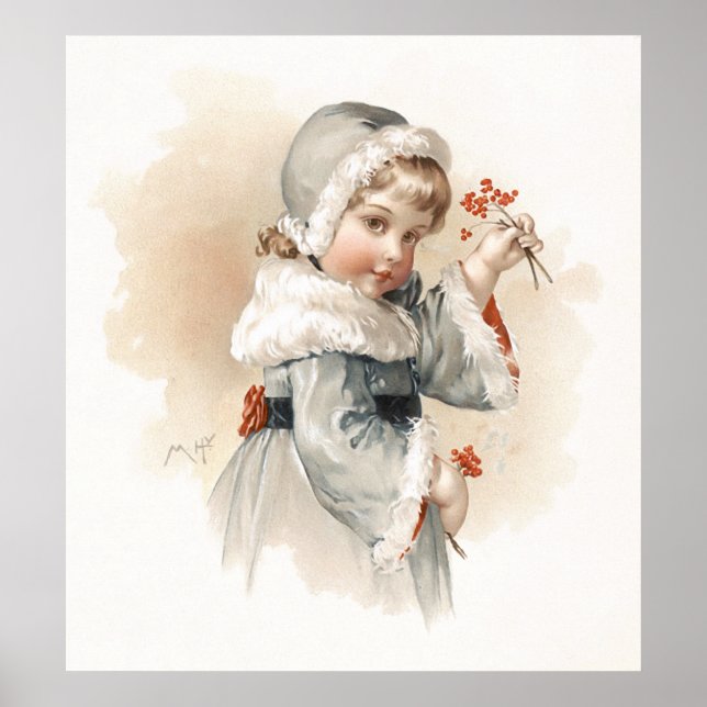 Póster Rapariga de inverno de Maud Humphrey (Frente)