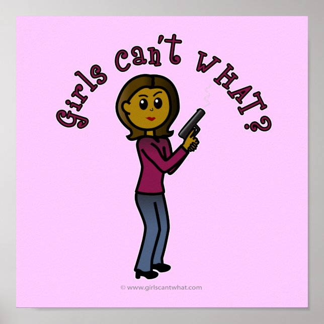 Póster Rapariga de Sharpshooter Escura (Frente)