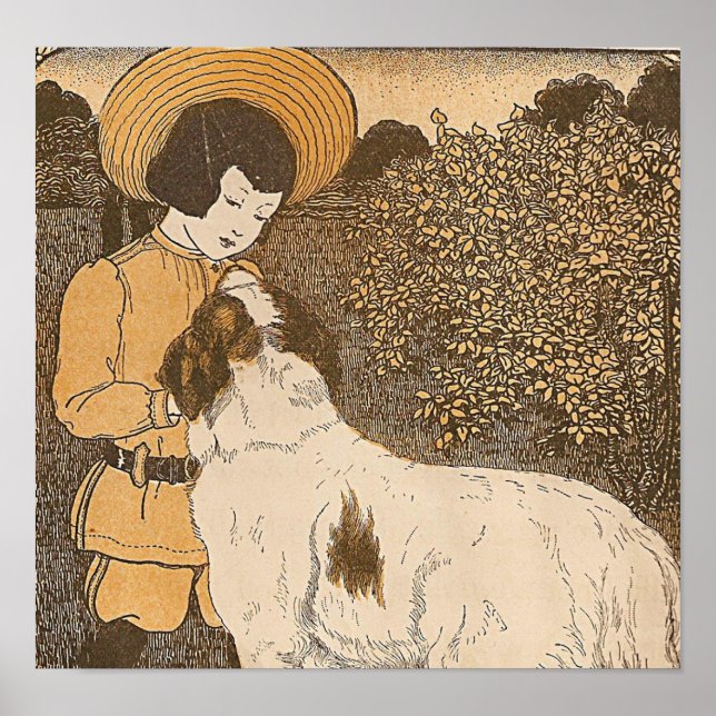 Póster Rapariga e cão (Frente)