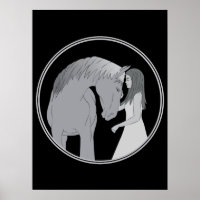 Rapariga e Cavalo Equestre