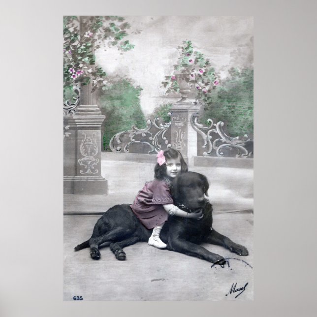 Poster Rapariga e seu Cachorro (Frente)