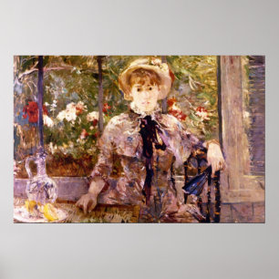Póster Rapariga em uma casa verde por Berthe Morisot