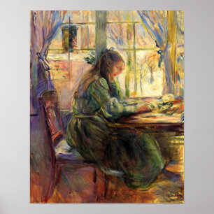 Poster Rapariga escrevendo por Berthe Morisot