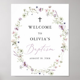 Poster Rapariga Flor Selvagem Baptismo Sinal de Boas-vind