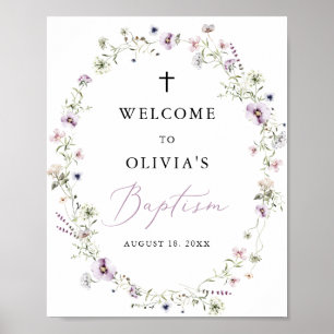 Poster Rapariga Flor Selvagem Baptismo Sinal de Boas-vind