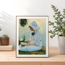 Poster Rapariga lendo por um riacho, Sargent 1888
