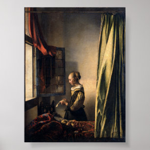 Poster Rapariga Lendo uma Carta — Vermeer