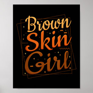 Poster Rapariga-marrom-branca História negra Mês Melanina