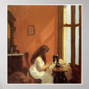 Póster Rapariga na máquina de costura, Edward Hopper