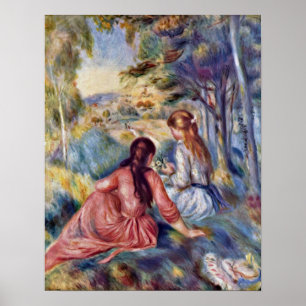Póster Rapariga no prado por Pierre-Auguste Renoir