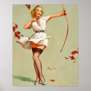 Póster Rapariga Pin-Up da Archery