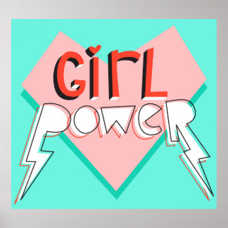 Poster Rapariga Poder: Slogan Gráfico Bonito